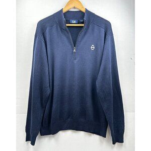 Cutter & Buck Sweater Mens XL Half-Zip Navy Blue Merino Wool Blend Golf Pullover